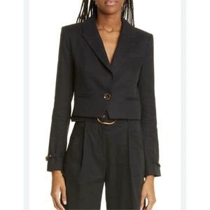 VERONICA BEARD Girard Black Cropped Blazer Jacket Size 6 One Button